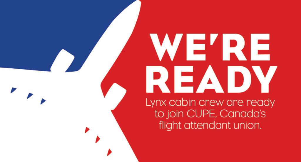 Lynx cabin crew are ready to join CUPE, Canada's flight attendant union.